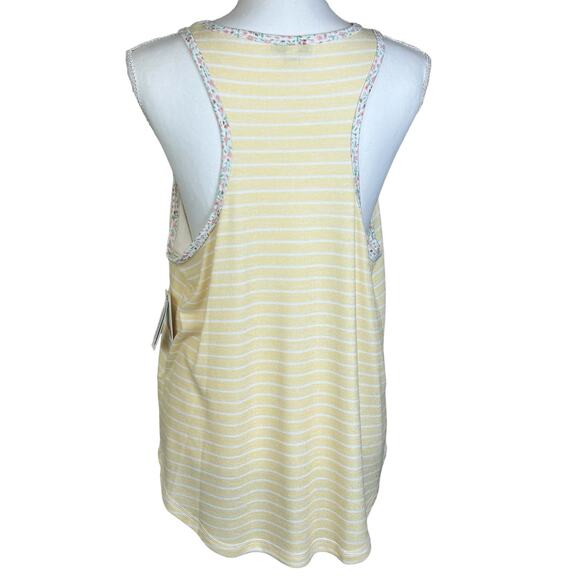 PJ Salvage Tank Size XL Striped Fields Yellow Sunshine Casual Recycled Fabric - Picture 5 of 11